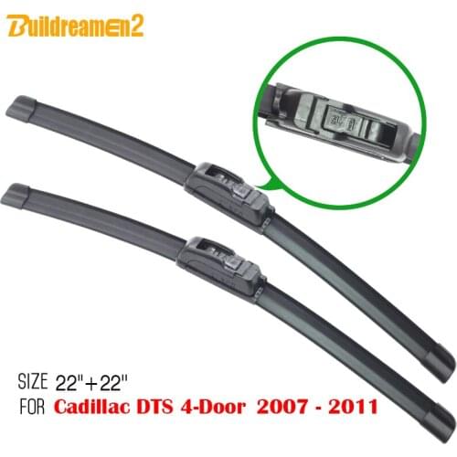 Buildreamen2 1 Pair Car Soft Rubber Windscreen Wiper Bracketless Windshield Wiper Blade For Cadillac DTS 4-Door 2007-2011