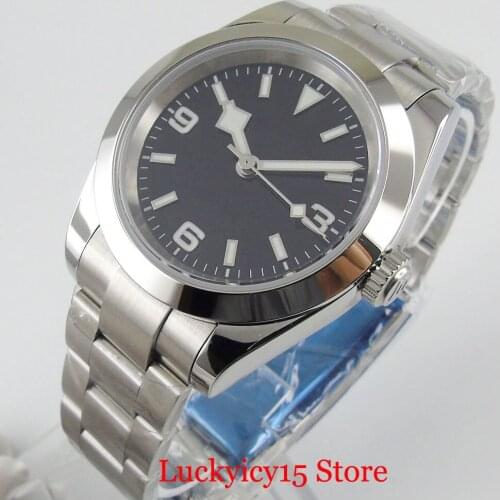 BLIGER 39mm Hot Polished Self Winding Men Wristwatch Sapphire Glass MIYOTA Movement Mental Strap