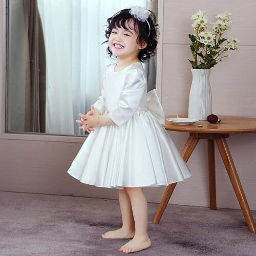 Satin Kids Dress for Girls Summer Dress for Party Wedding Christmas Clothing Princess Flower Tutu Dress Children Prom Ball Gown