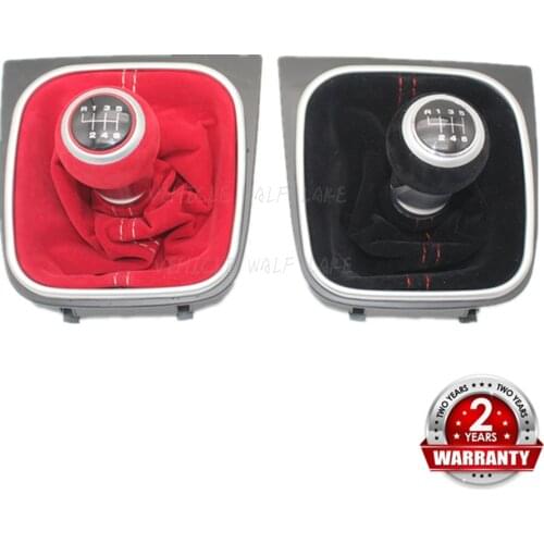 For VW Scirocco 2009 2010 2011 2012 2013 2014 Car-Stying 6 Speed Car Stick Gear Shift Knob With Leather Boot Red Line