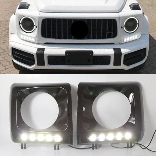 1Pair Car DRL LED 12V Daytime Running Lights daylight lamps For Mercedes Benz G500 G55 G63 W463 1990 - 2016