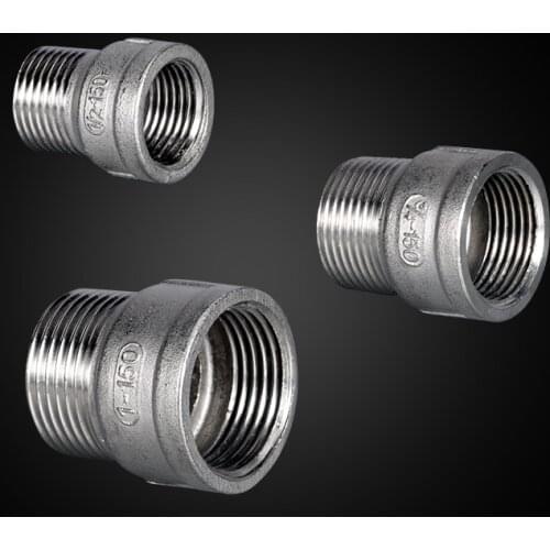 304 Stainless Steel Pipe Fitting 3/8" 1/2" 3/4" 1" 1-1/4" 1-1/2" BSP Male to Female Thread Tube Connector