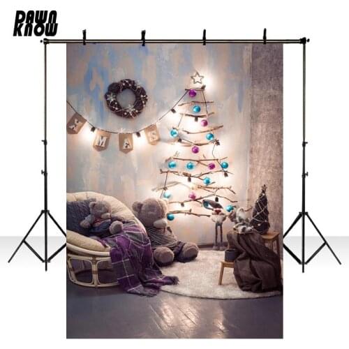DAWNKNOW Indoor Photography Background Light Bear Doll Photocall Polyester Children Backdrops For Wedding Photo Studio lv1869