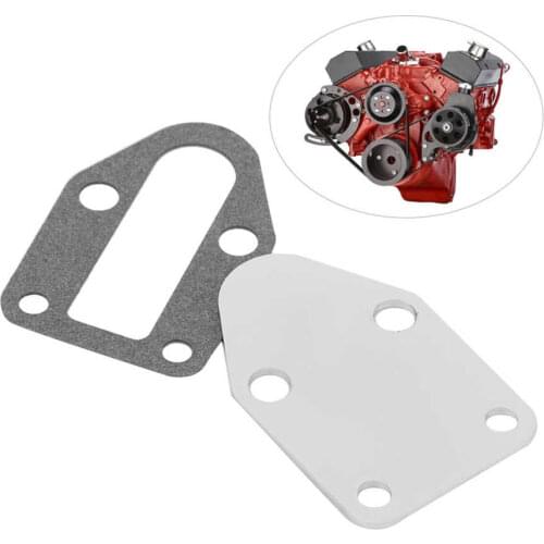 Chrome Fuel Pump Mounting Plate With Gasket Fit for Chevrolet SB 283 305 327 350 383 400 Engine