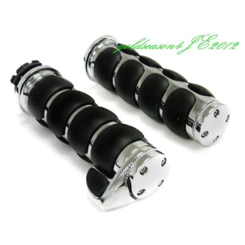 CHROME HAND GRIPS +Throttle Boss for Yamaha Road Royal V-Star V-Max Virago R1 R6