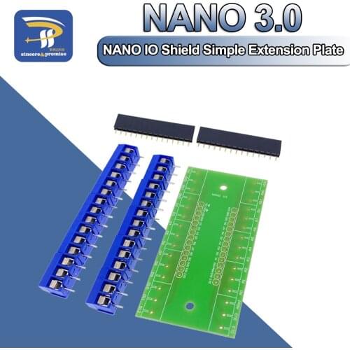 NANO V3.0 3.0 CH340 Controller Terminal Adapter Expansion Board NANO IO Shield Simple Extension Plate For Arduino AVR ATMEGA328P