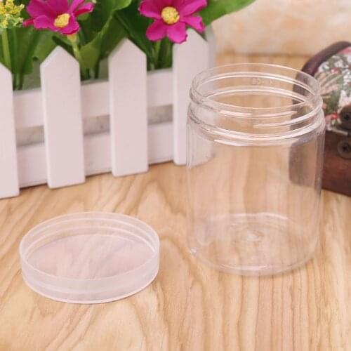 K5DC 150ml Round Clear PET Container Jar Pot Bottle For DIY Slime Clay Makeup Cosmetic Cream Nail Box Square With Lid