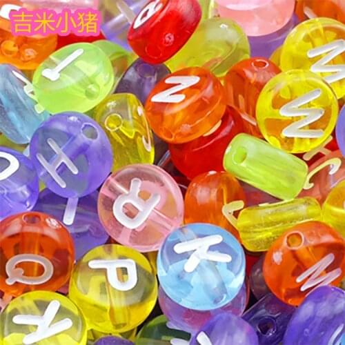 100pcs 4*7mm Round Alphabet/Letter Beads Toy for Children Girl Gifts Jewelry Making Black Bead Colorful Letter DIY Bracelet 2019