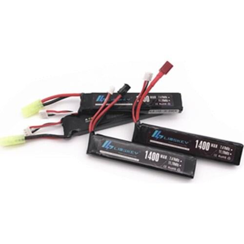 Limskey RC Lipo Battery 7.4V 1400mAh 25C Mini Airsoft Guns Battery RC Model Lipo Battery
