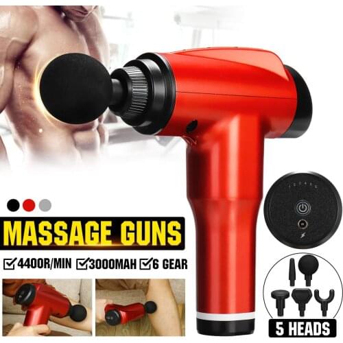Muscle Massage Gun Profession Sport Therapy Massager Body Relaxation Pain Relief Slimming Shaping Massager 6 Heads