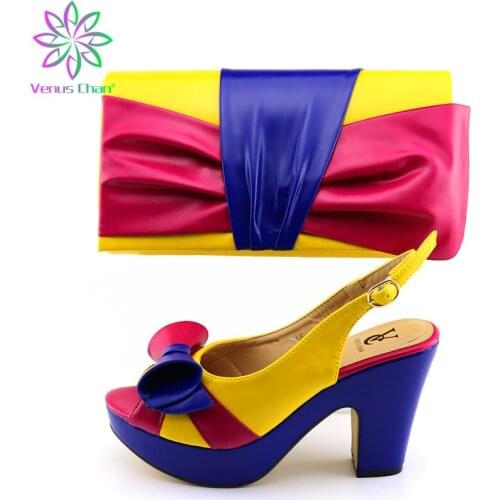 Fashion Shoe and Matching Bag for Nigeria Party Italian High Heels Autumn Slipper for Wedding African Women Shoes and Bag Set