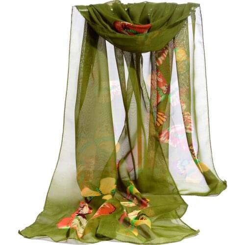 Fashion Silk Scarf Women Designer Poncho Chiffon Soft Wrap Scarf Ladies Shawl Hijab Scarf Scarves Bufanda