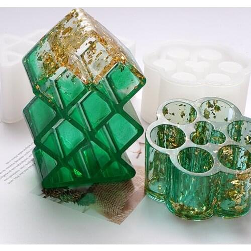 New Lipstick Storage Box Mold Pigment Bottle Storage UV Resin Mold Made Crystal Trinket Silicone Mold Resin Epoxy Resin Mold