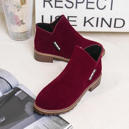 New Autumn Early Winter Shoes Women Flat Heel Boots Fashion Keep warm Womens Boots Brand Woman Ankle Botas Comfortable