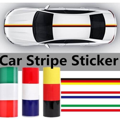 3Types Professional Motorcycle Bike PVC Film Car Styling Three-Color National Flag Car Strip Sticker