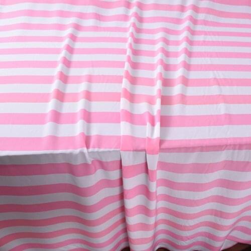 Pink Left Stripe Printing Width 135cm Silk Crepe De Chine Fabric For Silk Dress Pure Silk Shirt And Dress