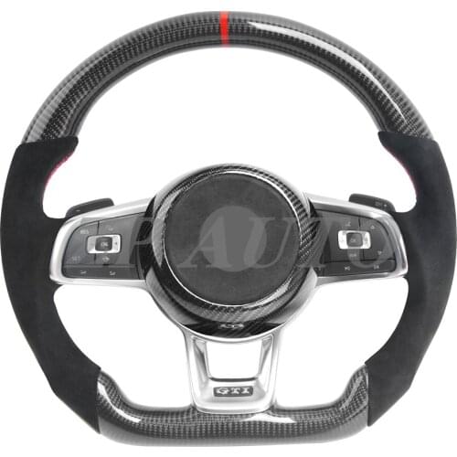 Custom Carbon Fiber with Alcanrata/Perforated Leather/Nappa For Volkswagen Golf GTI Golf R MK7 MK7.5 Steering Wheel Assembly