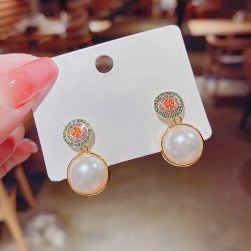 Micro Pave Boho Pearl Earrings For Women Delicate New Fashion Jewelry Classic brincos