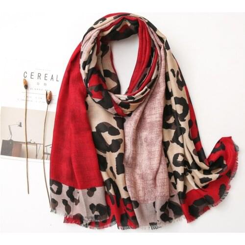 Ladies Fashion Ombre Leopard Dot Fringe Viscose Shawl Scarf Autumn Print Soft Wrap Headband Bufandas Muslim Hijab Sjaal 180*90Cm