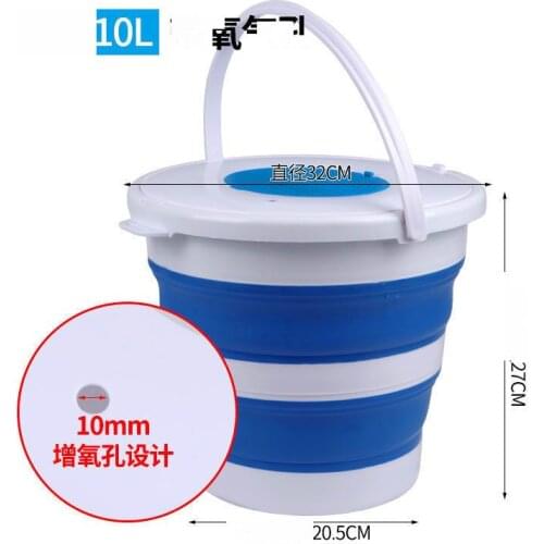 10L Silicone Folding Bucket for Fishing Promotion Folding Bucket Car Wash Outdoor Fishing Round Camp Room 10L Bucket