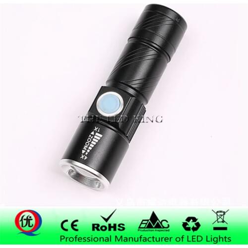 USB LED Flashlight Rechargeable LED Torch Light Lanterna T6 Built-in battery Lantern Tactical Flashlight for Bicycle