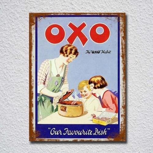 Vintage Retro Style OXO Advert Poster Image Tin Sign Metal Sign Metal Poster Metal Decor Metal Painting Wall Sticker Wall Sign