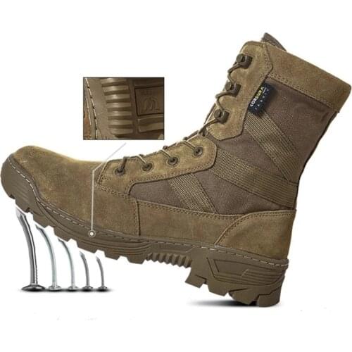 Spring Winter Men Women Outdoor Desert Army Fan Shoes Combat High Top Tactical Training Breathable Antiskid Shock Military Boot