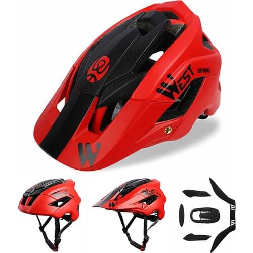 WEST BIKING,Bicycle Helmet with Removable Visor and Washable Inner Pad,Adjustable Head Girth,Men Women Road Cycling Equipment