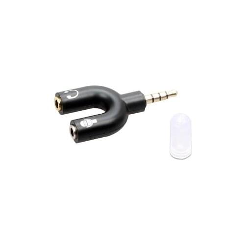 100pcs Mobile Phone Adapter Kit U Shape 3.5mm Y Splitter For Audio Cordless Hands free Gaming Headphone And Microphone
