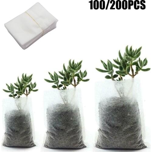 200 pieces of 8cm * 10cm biodegradable non-woven seedling bag plant growth bag fabric seedling pot environmental protection