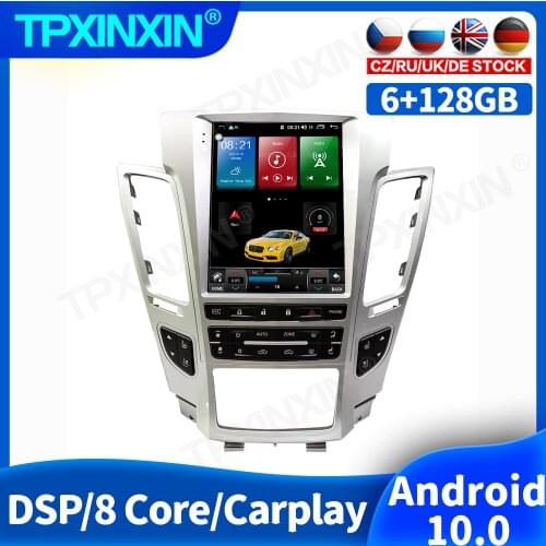 128G Android 10.0 PX6 For Cadillac CTS 2007 - 2012 Car Radio Accessories Multimedia Video Player Navigation GPS Auto 2din No DVD