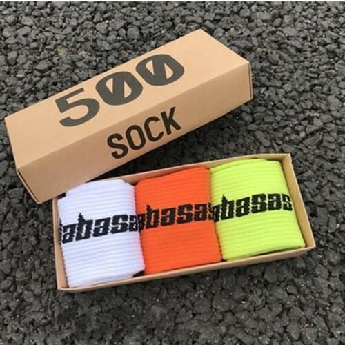 3 Pairs/Box Fashion Stock Crew Male Tide Street Europe Hip Hop Match Youth Socks Men and Women Personality Socks