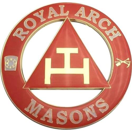 3" Masonic Car Emblem Gold Royal Arch Auto Truck Motorcycle Decal Sticker Badge With Red Adhesive
