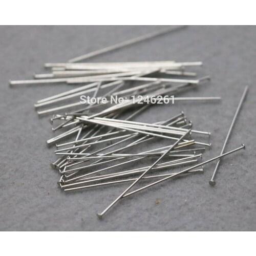 30PCS Needle For Earrings pendant Metal Hardware Fittings for Accessory Diy Machining metal parts Pins Flat needle Silver-plate