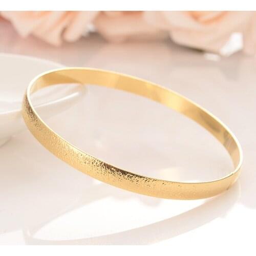 4pcs Dubai India Gold Bangles Women Men Bracelets African European Ethiopia girls kids Jewelry wedding bride Bangles gift