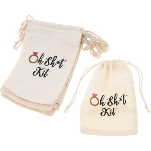 4x6 inch 20pcs Bachelorette Party Hangover Kit Bags Gift Bag Cotton Drawstring Wedding Party Welcome Favor Bags