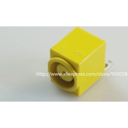 5pcs Laptop DC Power Jack Connector Female Socket vertical yellow insulator