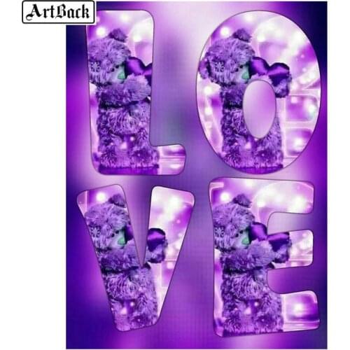 5d diy diamond painting LOVE bear doll full square picture for home decoration 3d diamond embroidery mosaic sticker