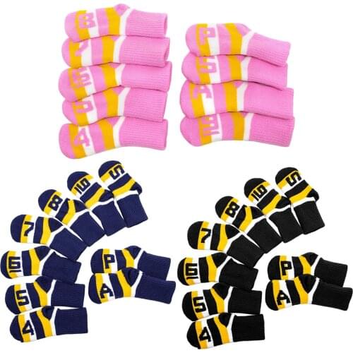 9x Stretchy Golf Iron Club Head Cover Knitted Headcover Protector Guard Wrap