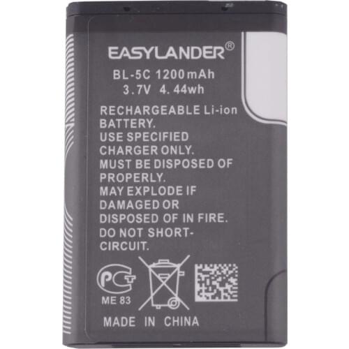 BL-5C BL 5C BL5C 1200mAh Replacement Li-ion Phone Battery For Nokia 2710 2730c 3100 3109C 3110C 3120 3110 Evolve 3125 3208c ect