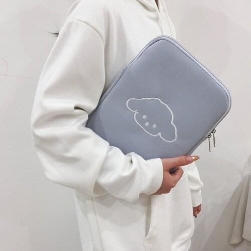 Tablet Case Girls Cartoon Dog Hand Holding Tablet Ipad Laptop 11 13inch Liner Bags Kawaii Ipad Sleeve Case Handbag Pouch WY187