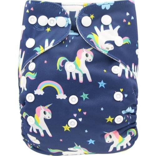 Ohbabyka Baby Diapers Cover Flamingo Fruit Print Washable Pocket Diaper Couche Lavable Reusable Baby Nappies One Sizes Fits All