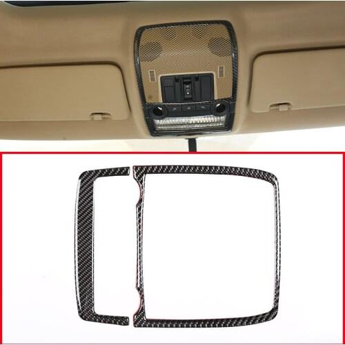 For 2008-2013 BMW X5 E70 X6 E71 real carbon fiber (soft) front row reading lamp frame decorative stickers interior accessories