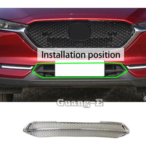 For Mazda CX-5 CX5 2nd Gen 2017 2018 2019 2020 Car Auto Protection Detector ABS Chrome Trim Front Up Grid Grill Grille Panel