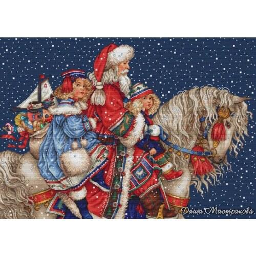 The Story of Christmas Santa Claus and Children Cross Stitch Kit Packages Counted Cross-Stitching Kits Cross stich Set