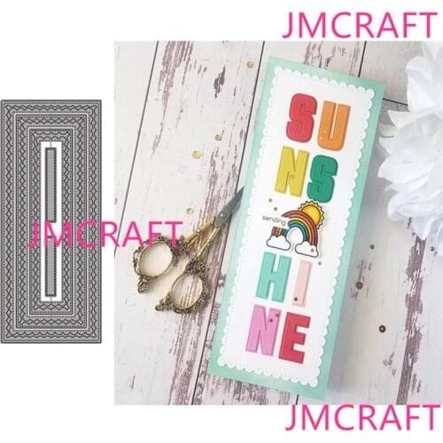 JMCRAFT 2021 Rectangle Border Background # 1 Metal Cutting Die For Scrapbooking Practice Hands-on DIY Album Card Handmade Tool