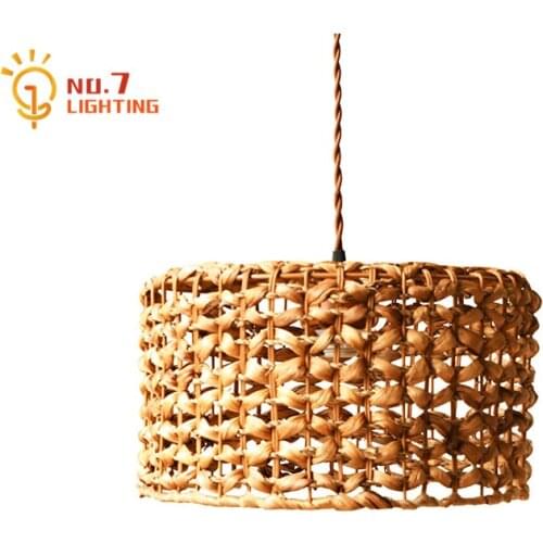 American Country Retro Hand Knitted Rattan Pendant Lights Modern Hanging Light Fixtures Restaurant Cafe Living/dining Room Bar