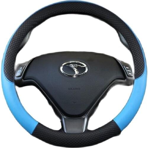 LeatherCar Steering Wheel Covers suitable for fiat 500 accessories ducato tipo doblo panda punto tipo Wheel Cover 15 inch black