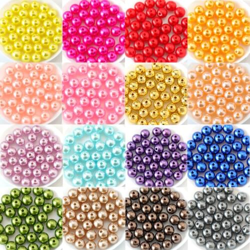 Many Colors ABS Imitation Pearls Round Beads With Holes DIY Bracelet Earrings Charms Sewing Beads Necklace Jewelry Making B3625