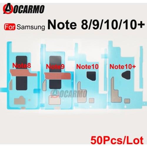 Aocarmo 50Pcs /Lot Back Glass Cover Adhesive Sticker Glue For Screen For Samsung Note 8 9 10 Plus 10